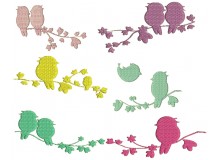 Stickserie Frühlingsgezwitscher Silhouette